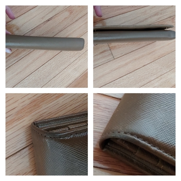 Prada saffiano leather trifold wallet VGUC w/chain & twilly - Picture 10 of 10